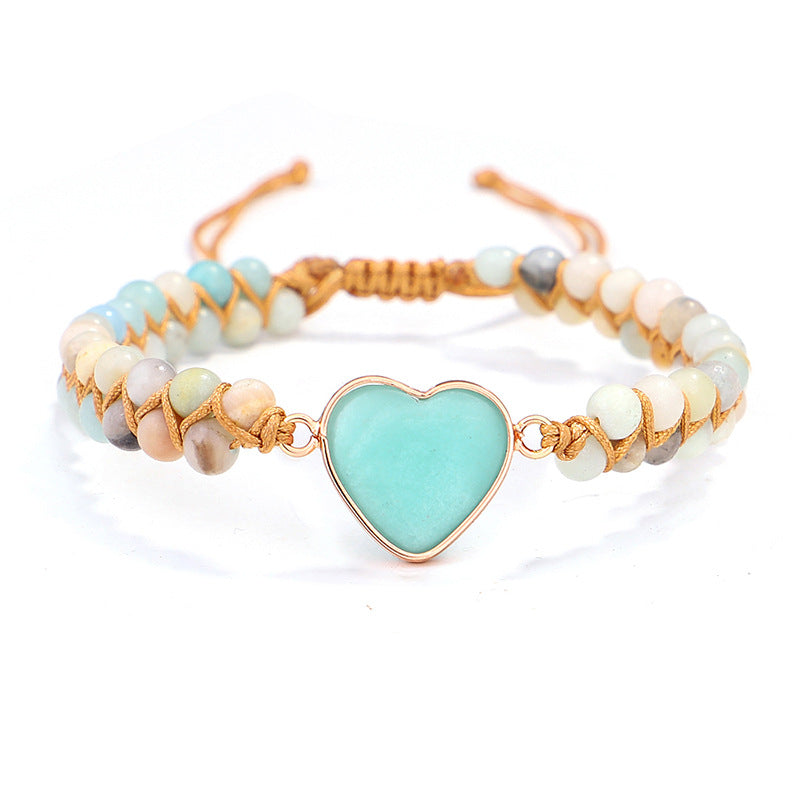 Creative Woven Double Entanglement Stone Beads Yoga Bracelet