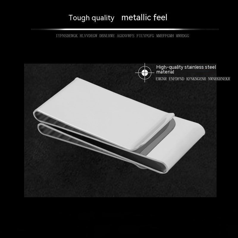 Lightweight Stylish Stainless Steel Bill Folder Simple Men
