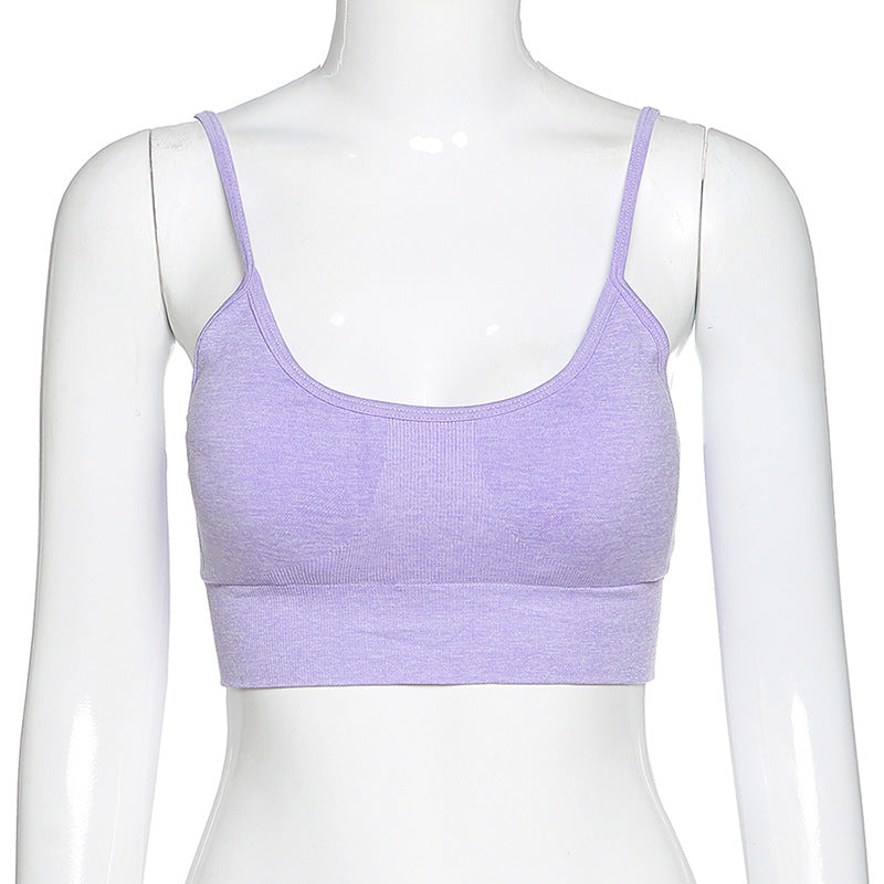 Seamless Sling Beauty Back Yoga Exercise Fitness Suit