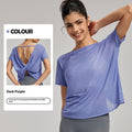 Draping Flab Hiding Yoga Clothes Blouse Sexy Beauty Back Workout Top