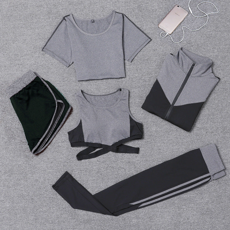 Women's Running Fitness Yoga Fitness Exercise Four piece Set