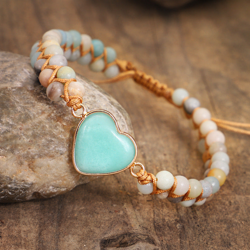 Creative Woven Double Entanglement Stone Beads Yoga Bracelet