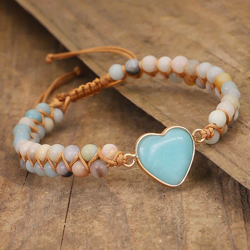 Creative Woven Double Entanglement Stone Beads Yoga Bracelet